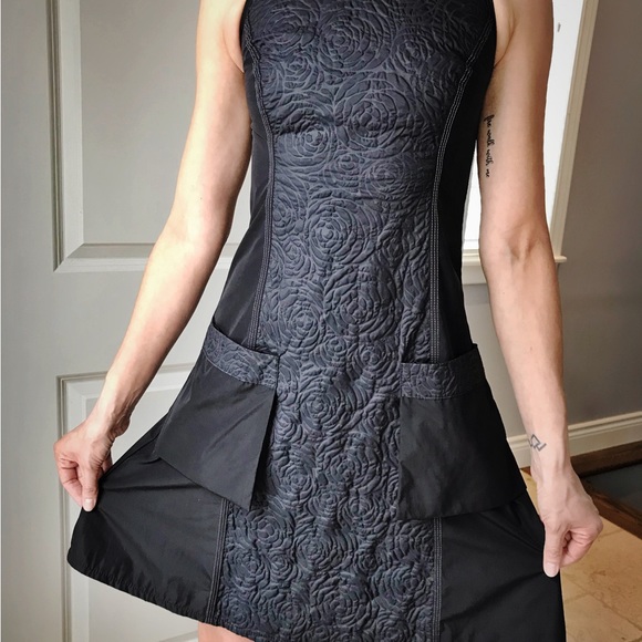 Black Rose embossed if (Individually Fashioned) Toronto designer A-line dress - Picture 9 of 11